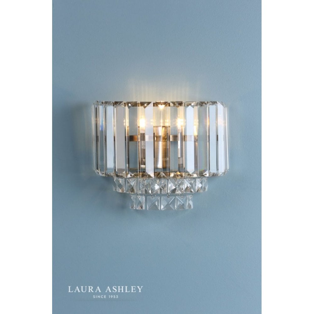 Vienna Antique Brass Crystal Wall Light