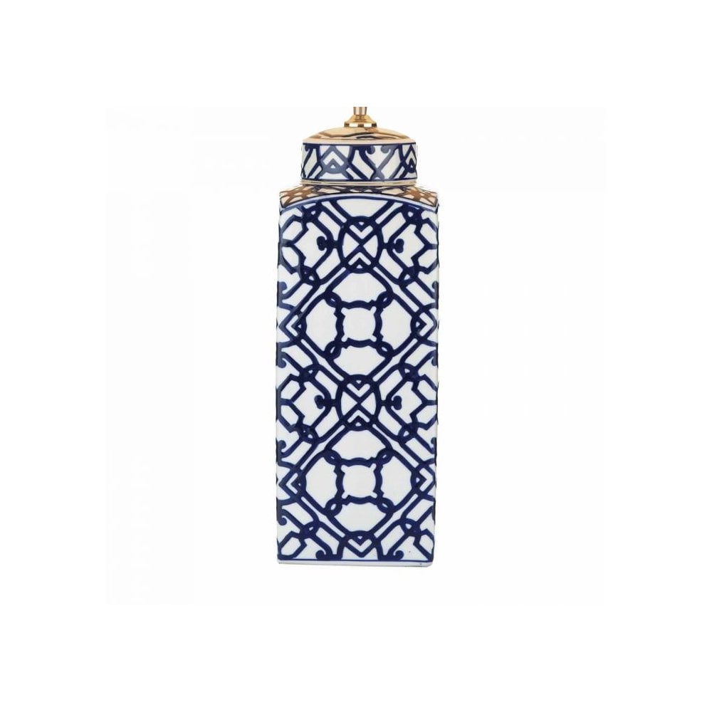 Mystic  Blue & White Base Only Table Lamp