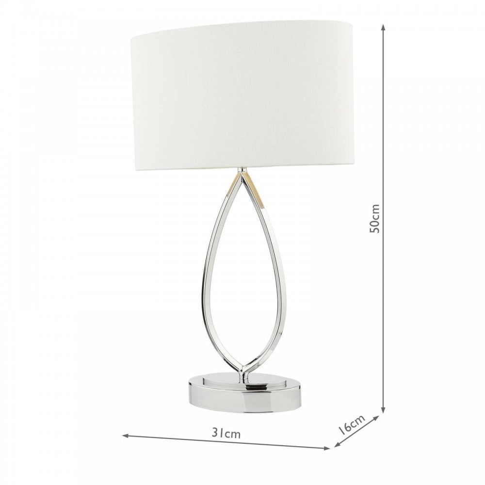 Wyatt Polished Chrome Touch Table Lamp C/W Shade