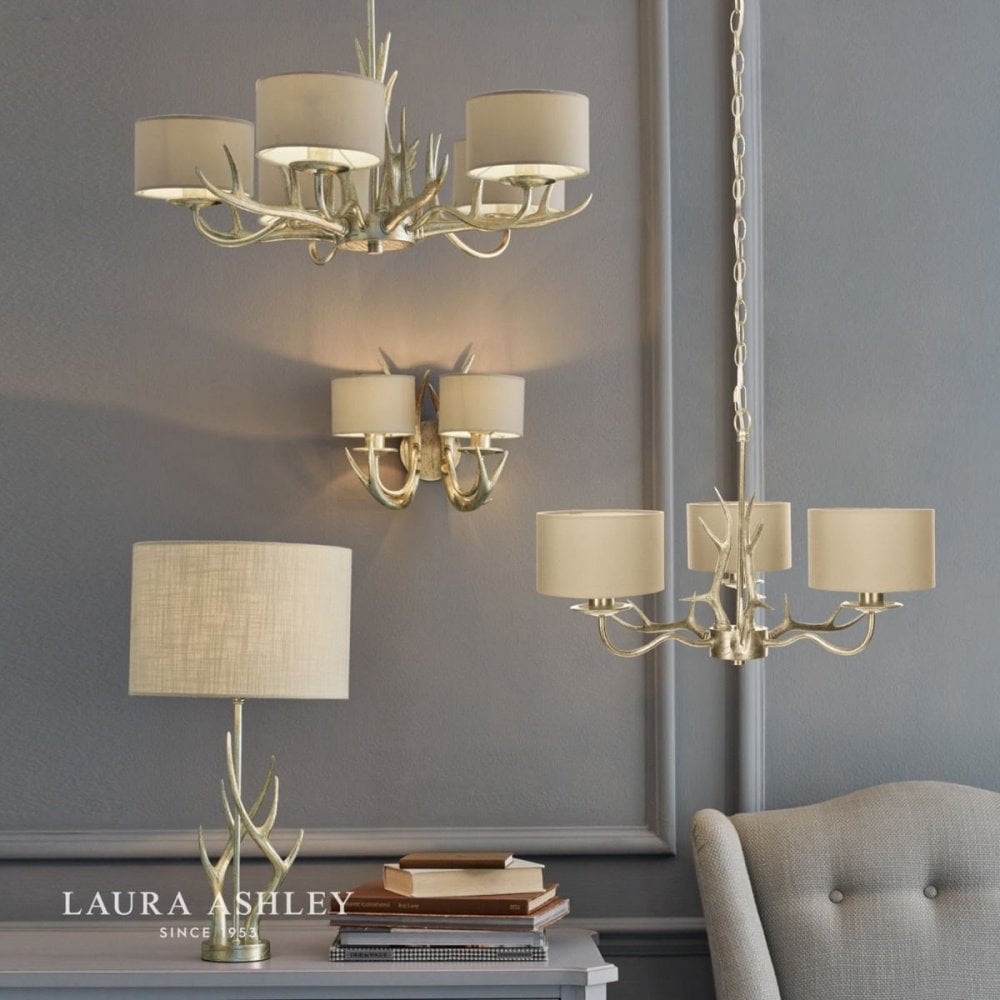 Mulroy Antler Champagne Wall Light C/W Shades
