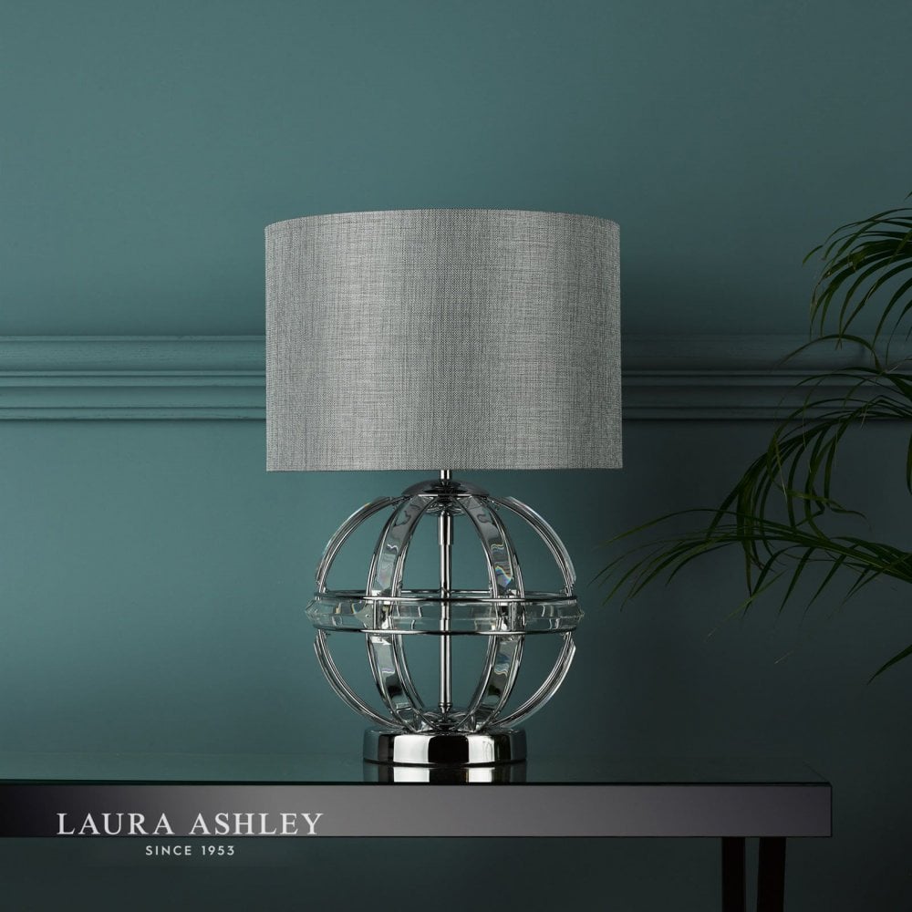 Aidan Polished Chrome & Glass Table Lamp C/W Shade