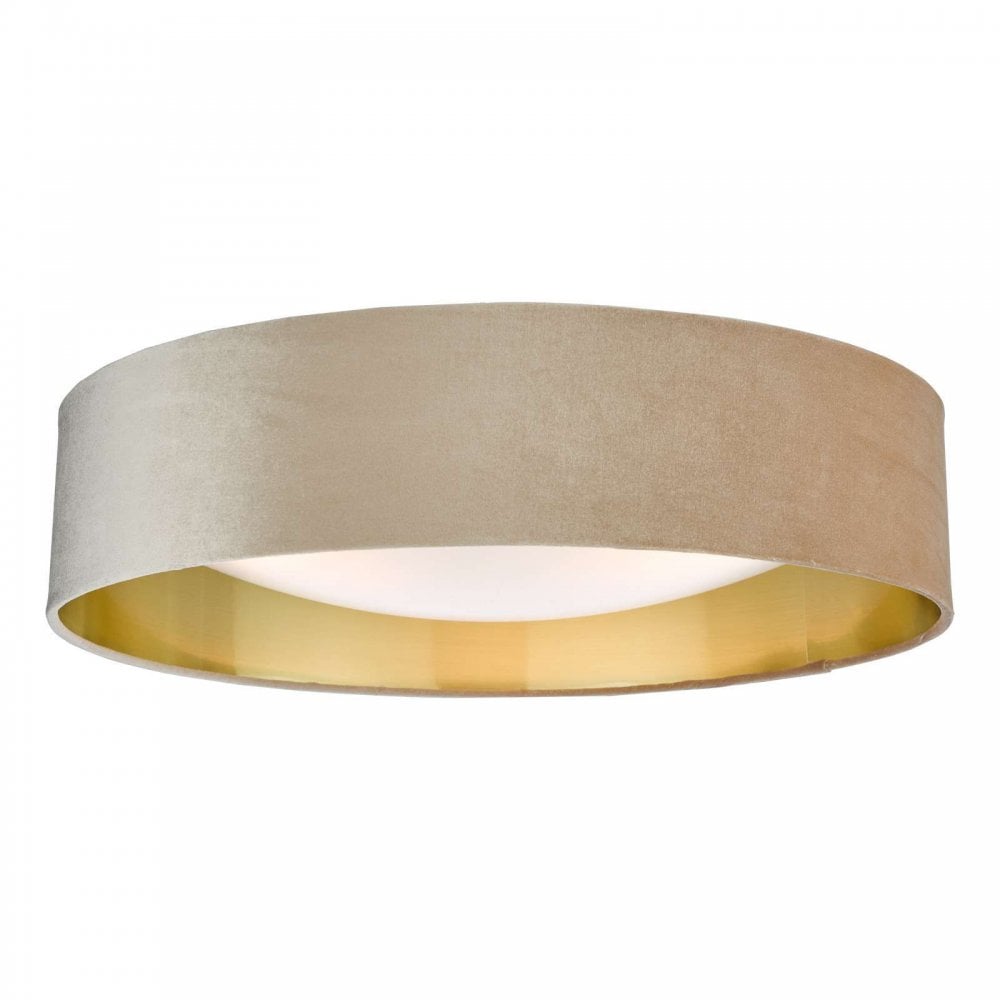 Nysa 3 Light Flush Fitting with Taupe Shade 60cm