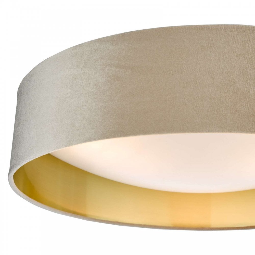 Nysa 3 Light Flush Fitting with Taupe Shade 60cm
