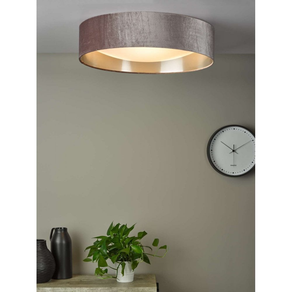 Nysa 3 Light Flush Fitting with Mink Shade 60cm
