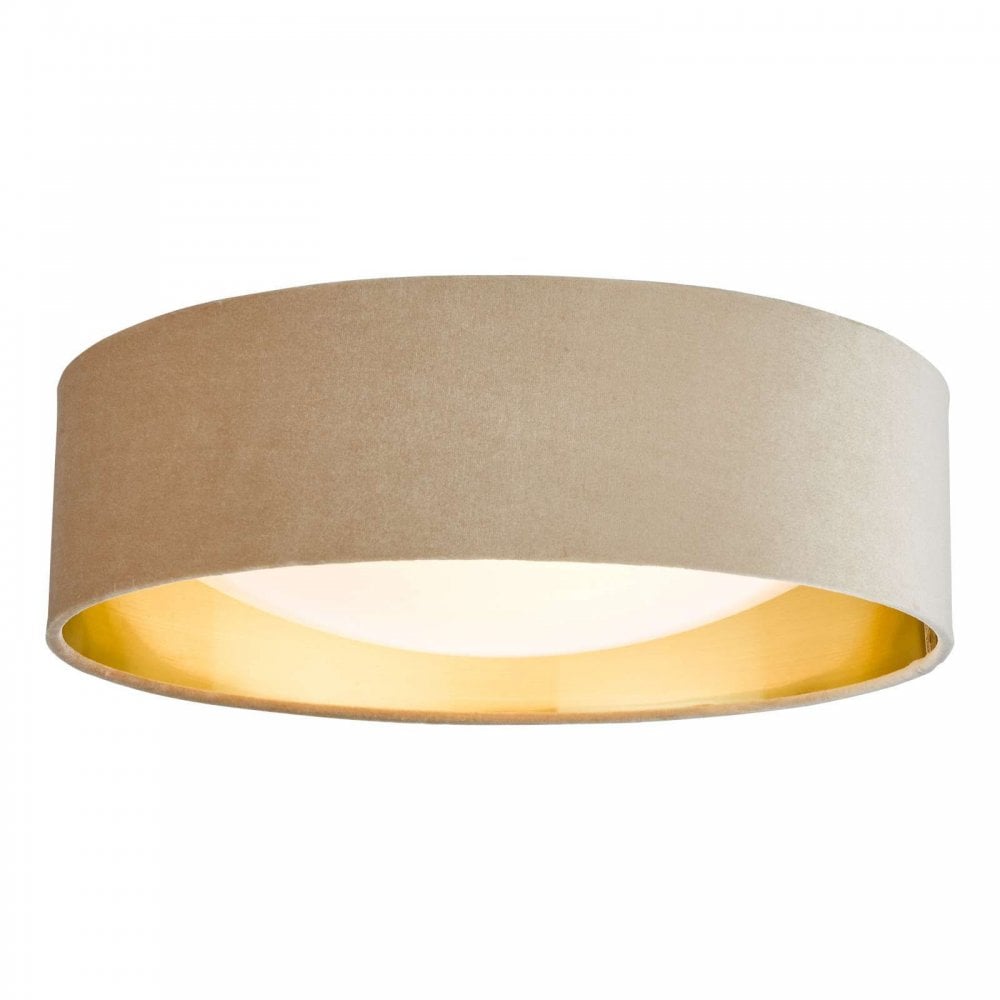 Nysa 2 Light Flush Fitting with Cool Grey Shade 40cm
