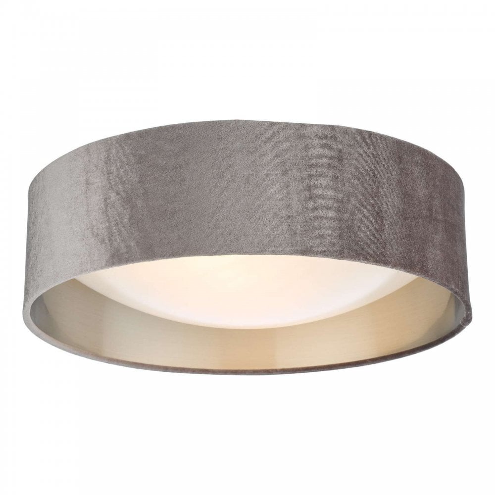 Nysa 2 Light Flush Fitting with Mink Shade 40cm
