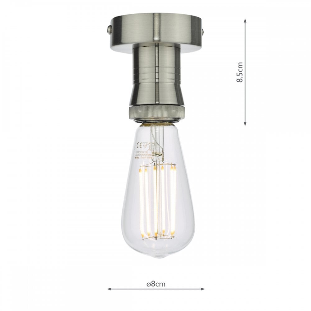 Semi Flush Antique Chrome Suspension