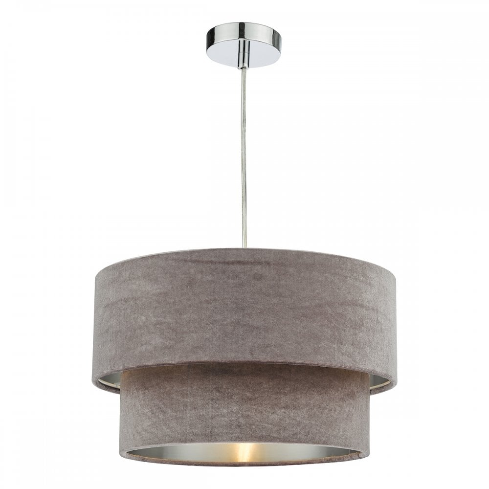 Suvan Mink Tired Velvet Shade with Silver Lining