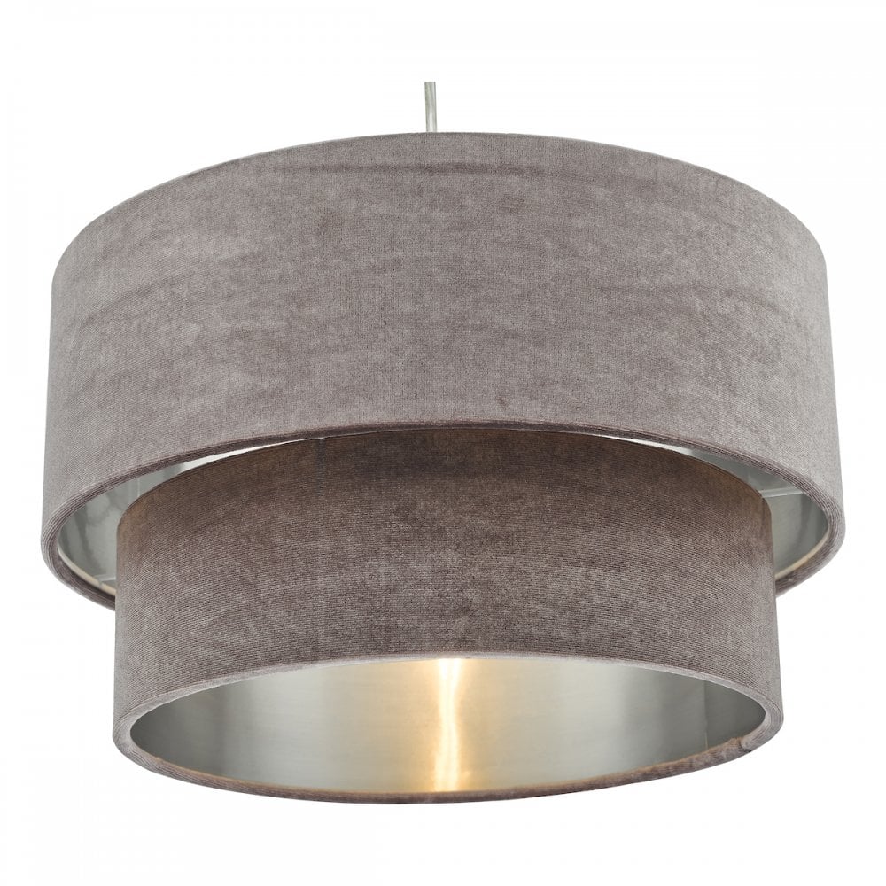 Suvan Mink Tired Velvet Shade with Silver Lining