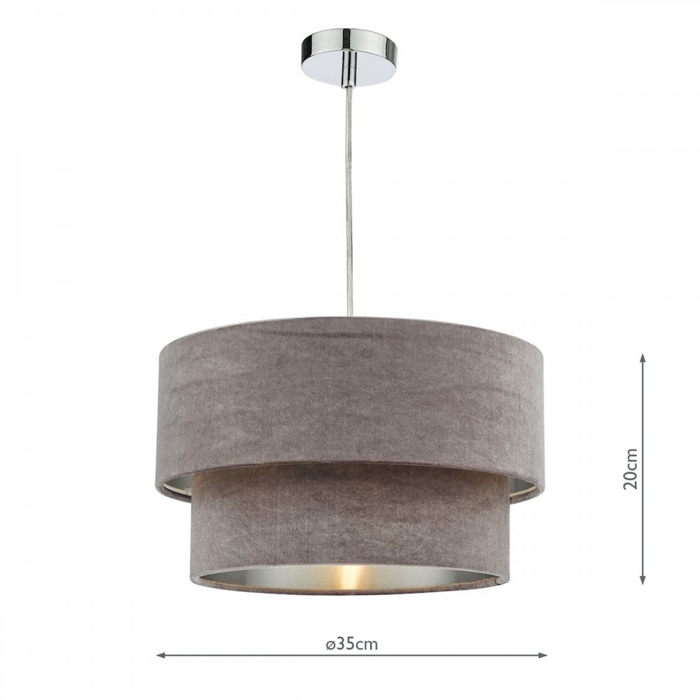 Suvan Mink Tired Velvet Shade with Silver Lining