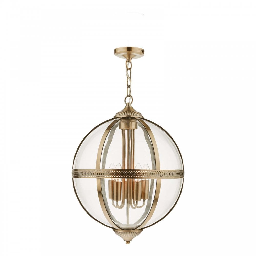 Vanessa 5 Light Antique Brass Pendant