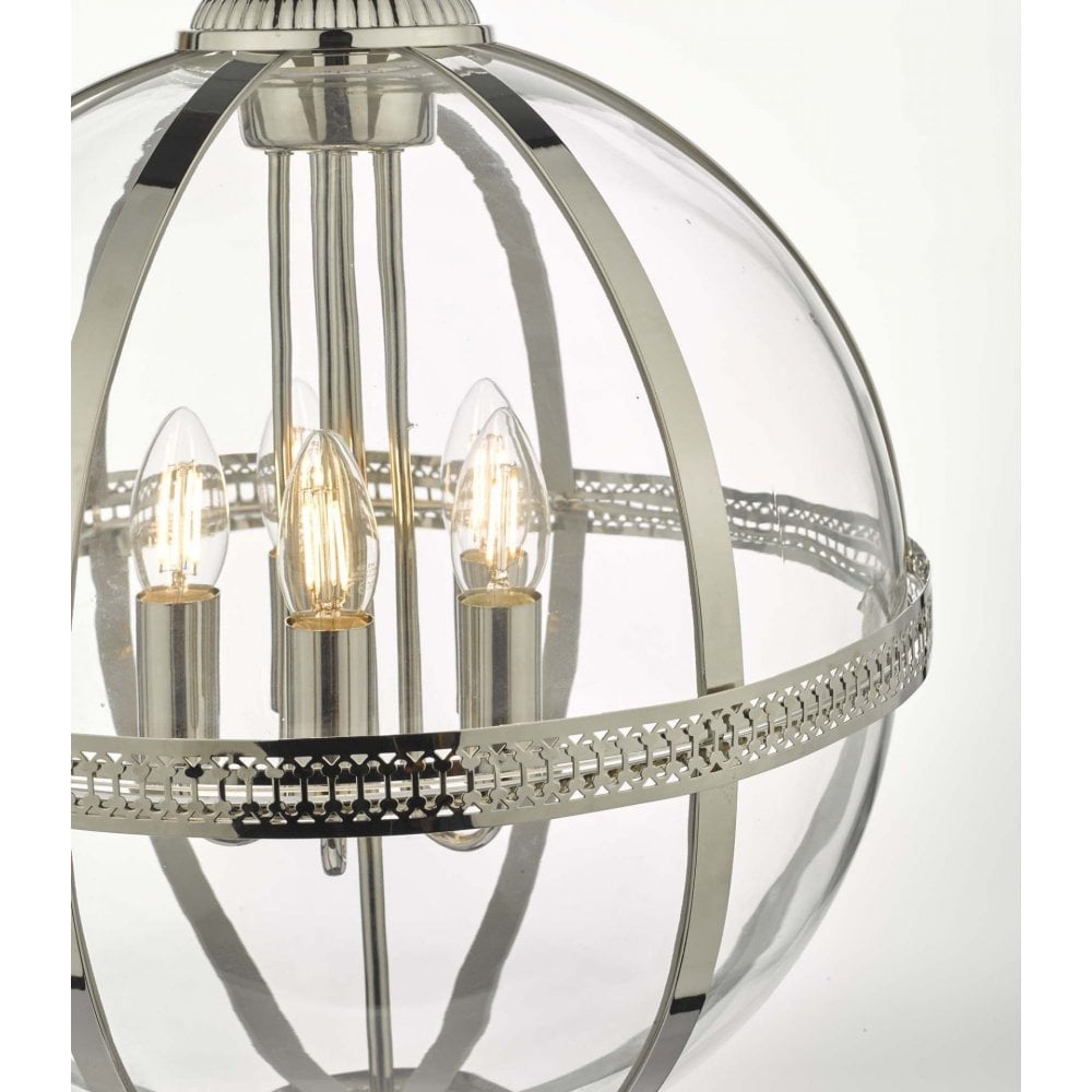 Vanessa 5 Light Polished Nickel Pendant