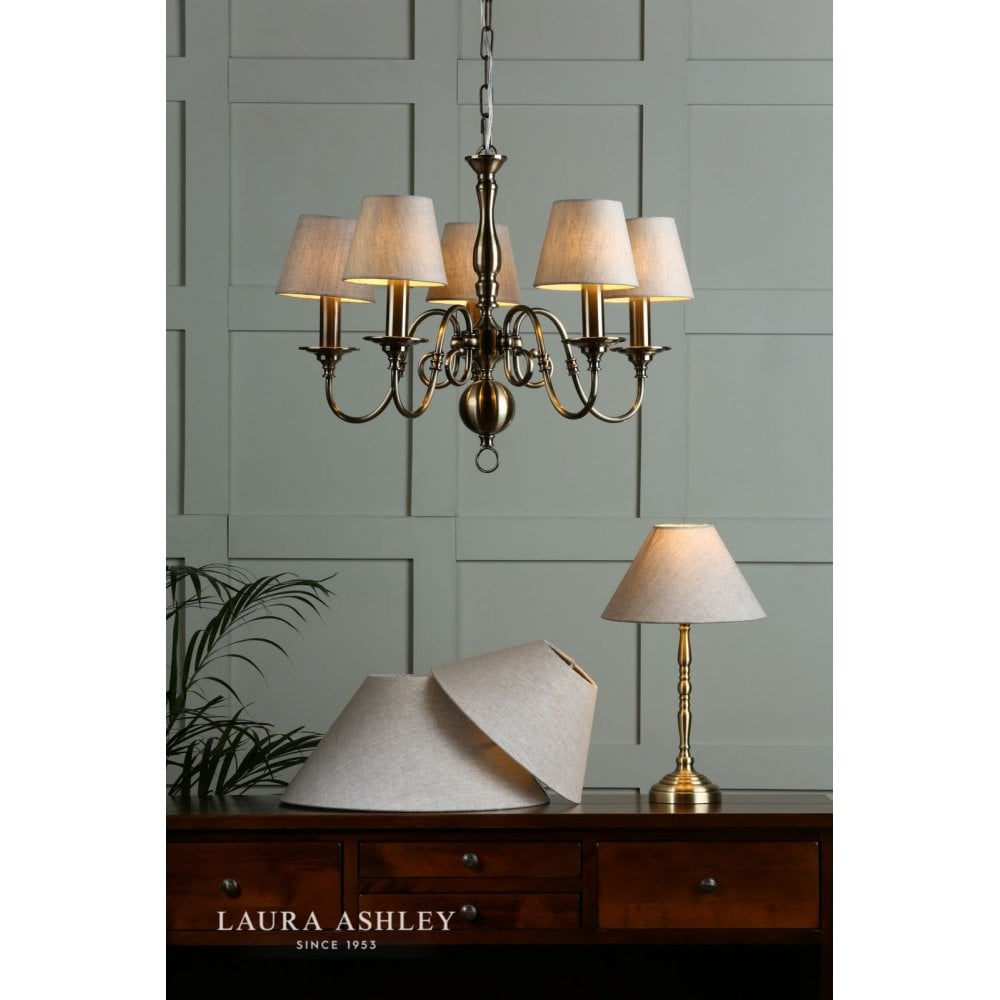 Winchester 5 Light Chandelier in Antique Brass