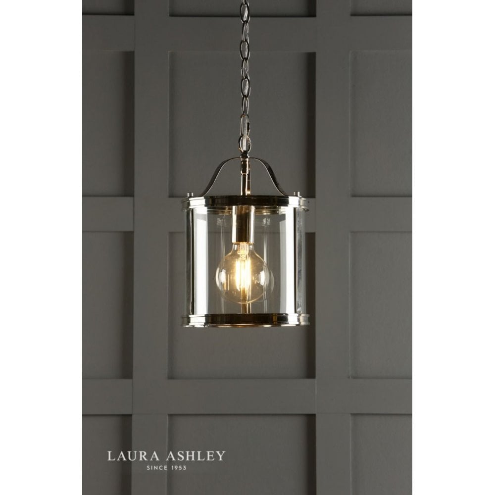 Harrington Single Pendant in Polished Nickel & Glass