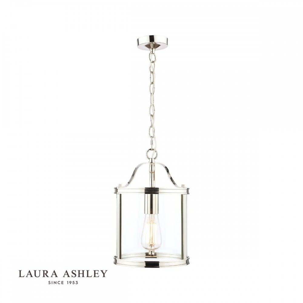 Harrington Single Pendant in Polished Nickel & Glass