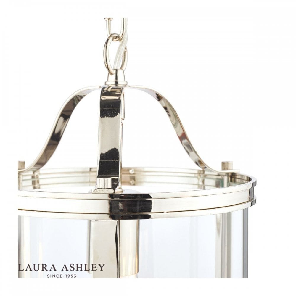 Harrington Single Pendant in Polished Nickel & Glass