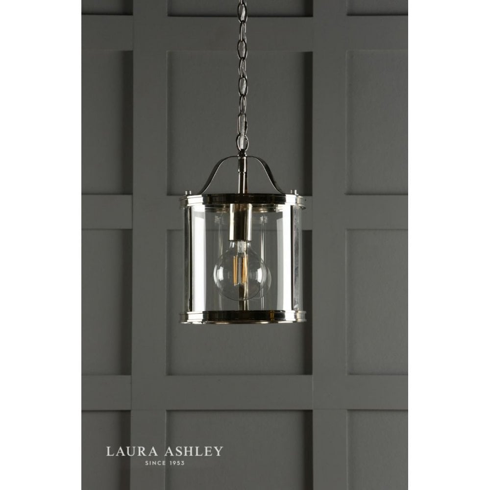 Harrington Single Pendant in Polished Nickel & Glass