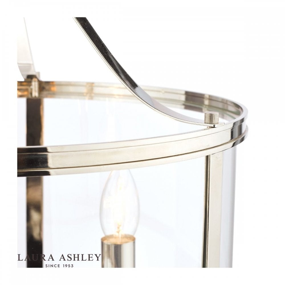 Harrington 3 Light Pendant in Polished Nickel & Glass