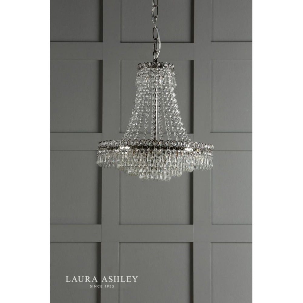 Enid Large 5 Light Crystal Chandelier in Polished Nickel