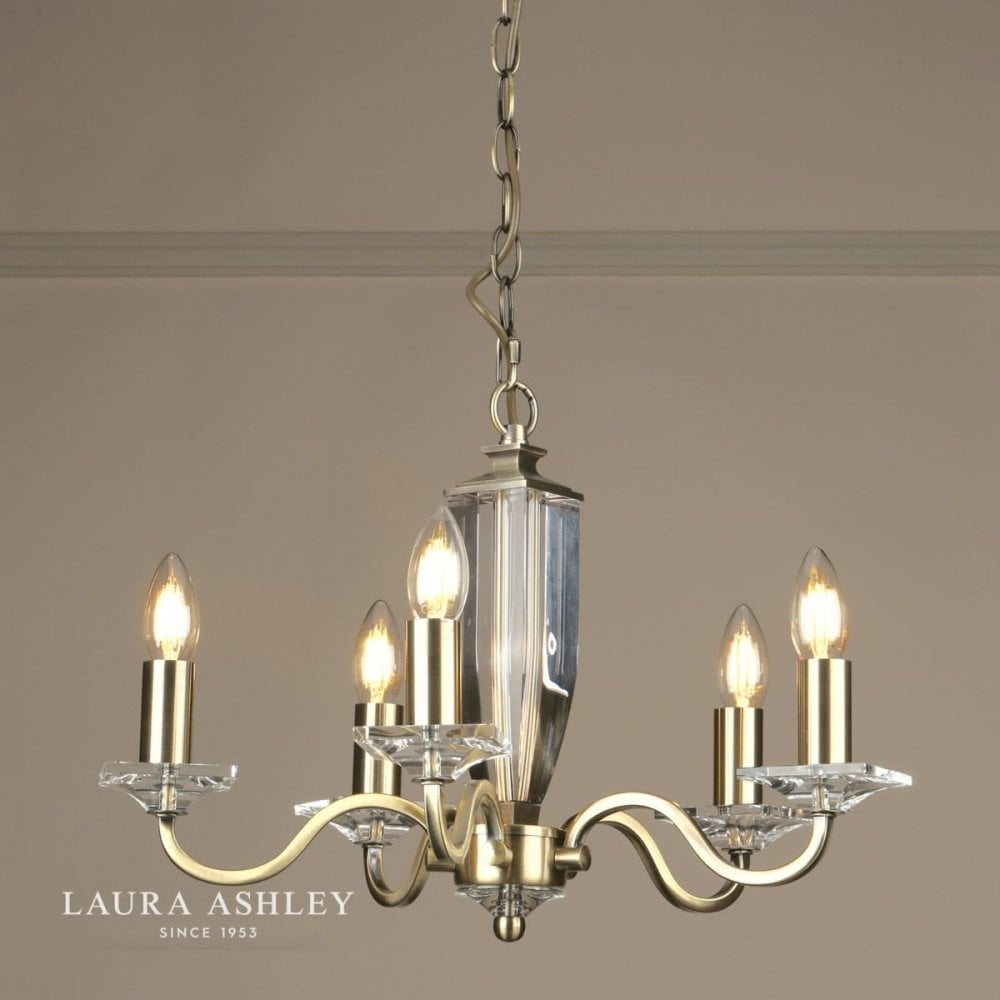 Carson 5 light Chandelier in Antique Brass