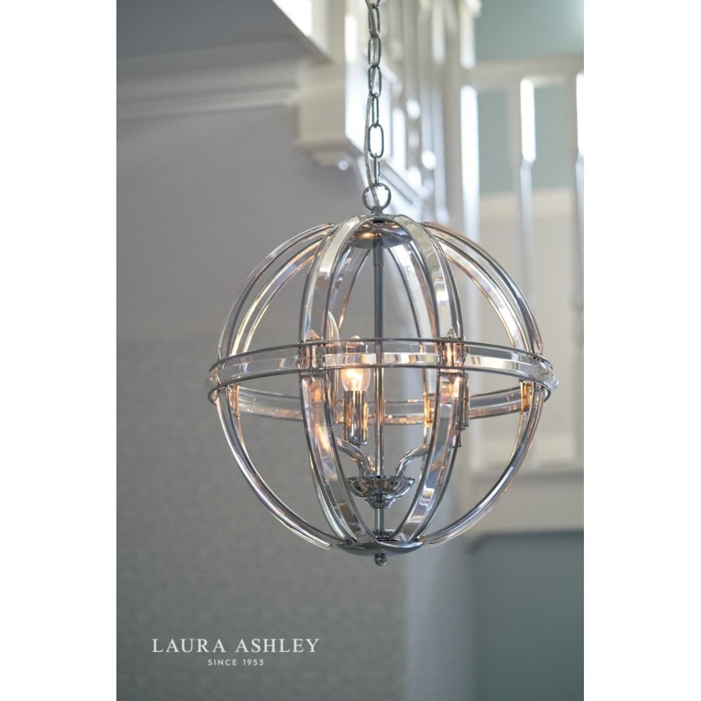 Aidan 3 Light Polished Chrome & Glass Pendant