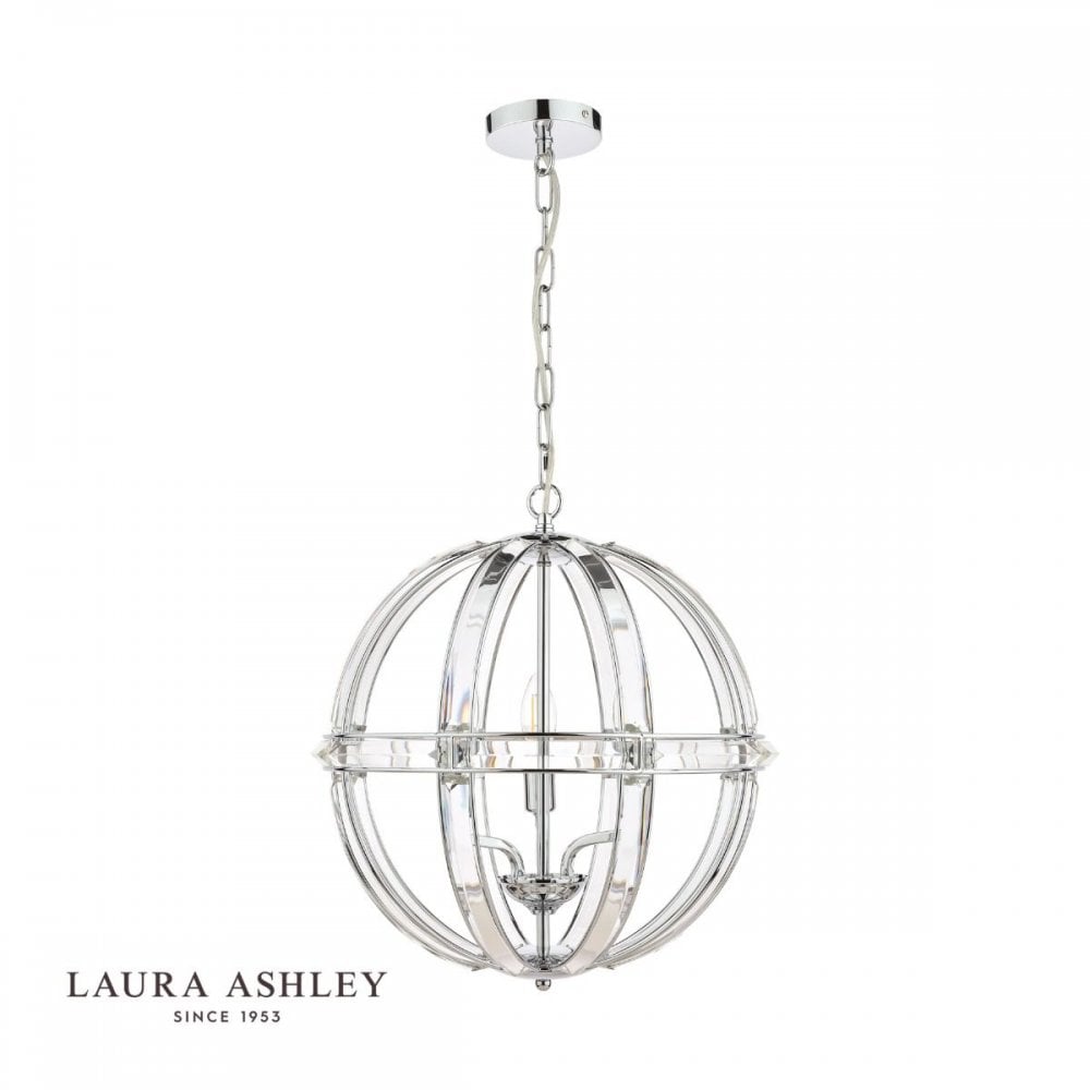 Aidan 3 Light Polished Chrome & Glass Pendant