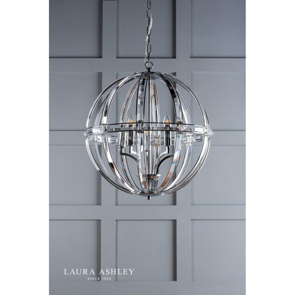 Aidan 5 Light Polished Chrome & Glass Pendant