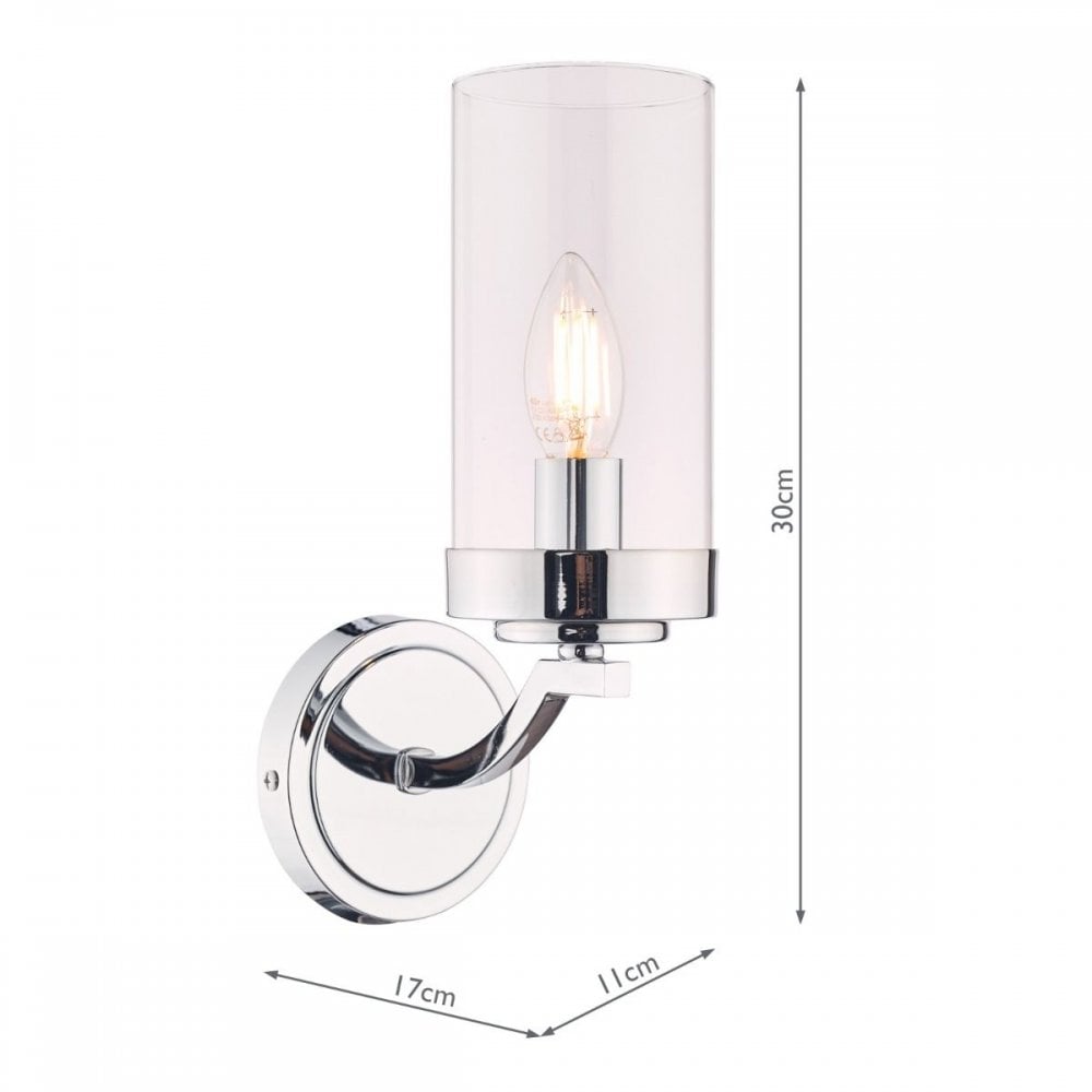 Joseph Polished Chrome & Glass Wall Light