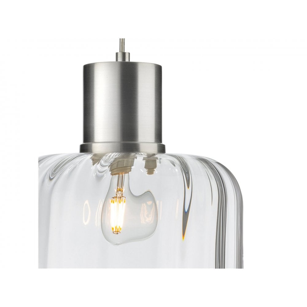 Eton Pendant Light in Aluminium with Clear Glass