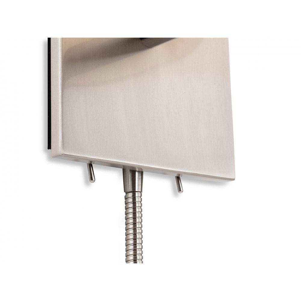 Grand 2 Light Wall Light in Brushed Steel with Cream Shade