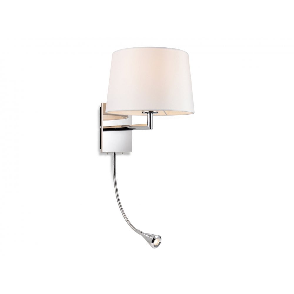 Grand 2 Light Wall Light in Chrome with Cream Shade