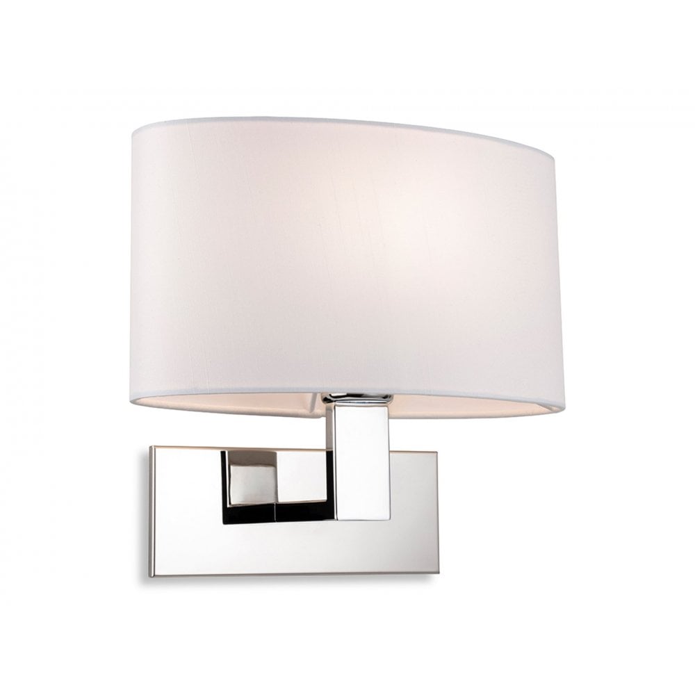 Webster Single Wall light in Chrome with Cream Shade