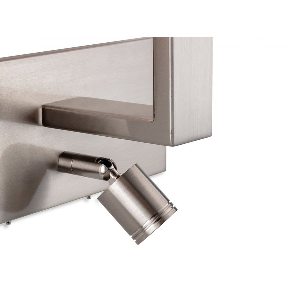 Webster 2 Light Wall Light in Brushed Steel with Cream Shade