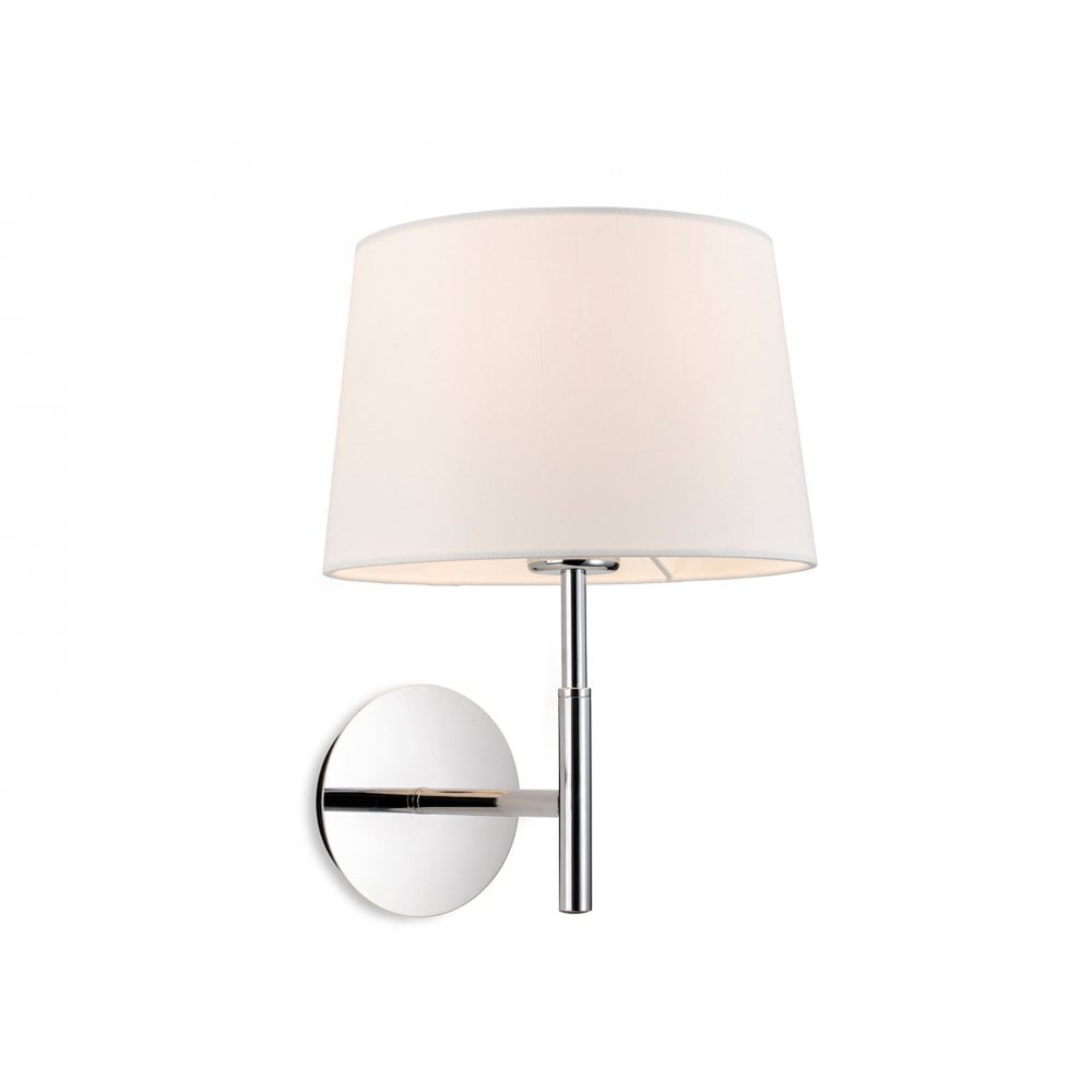 Seymour Single Wall Light in Chrome with Cream Shade