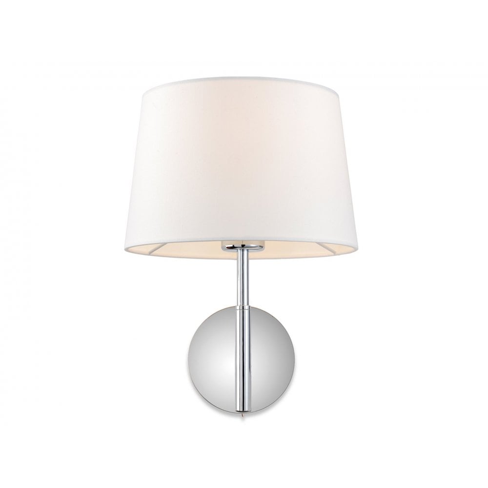 Seymour Single Wall Light in Chrome with Cream Shade