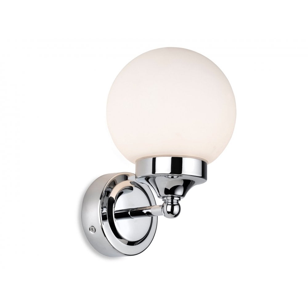 Louis Wall Light in Chrome with Opal White Glass