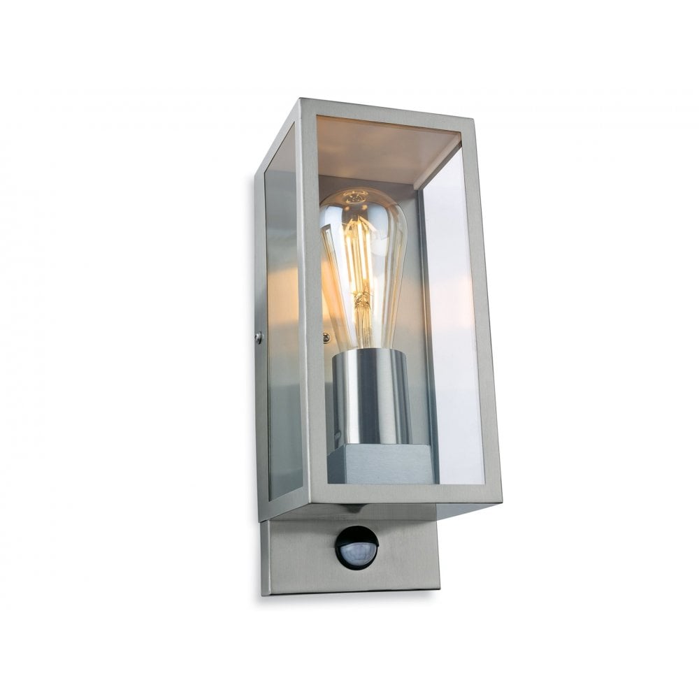 Dallas Wall Light with PIR in Stainless Steel