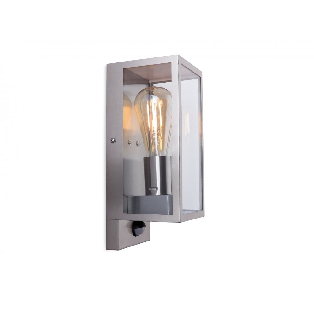 Dallas Wall Light with PIR in Stainless Steel