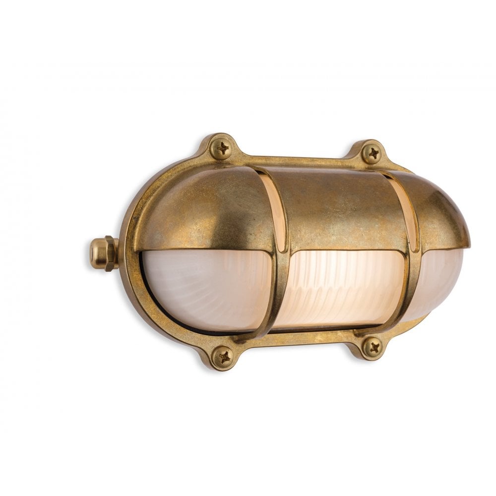 Nautic Bulkhead in Brass with Frosted Glass