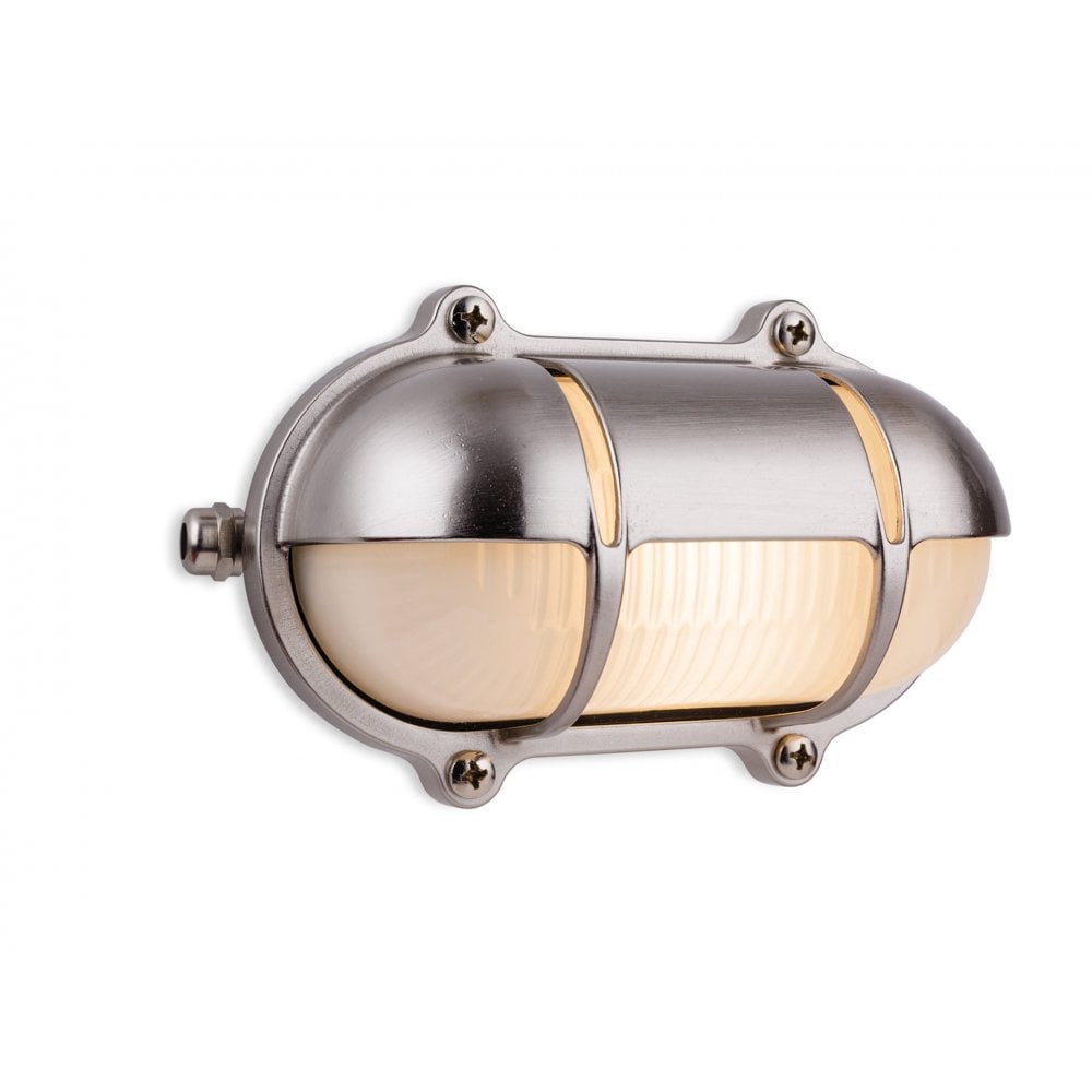 Nautic Bulkhead in Nickel with Frosted Glass