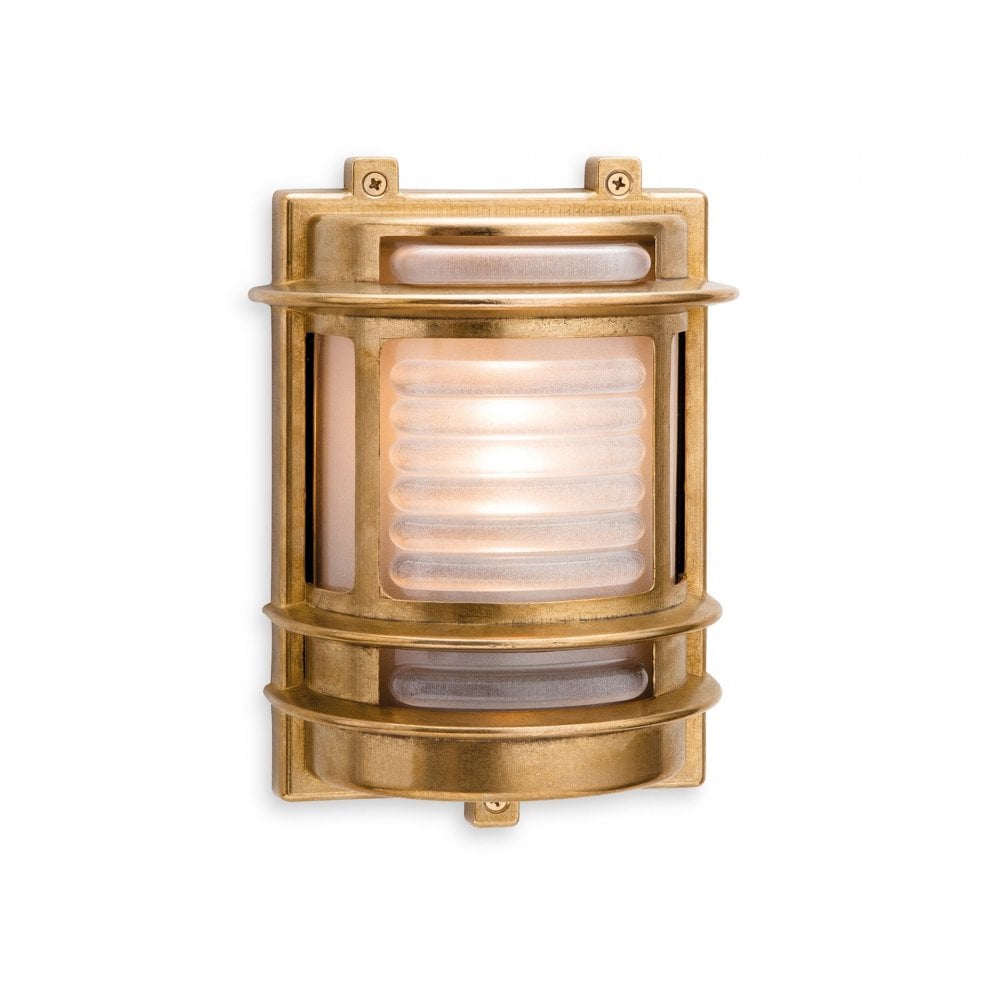 Nautic Wall Light in Brass with Frosted Glass