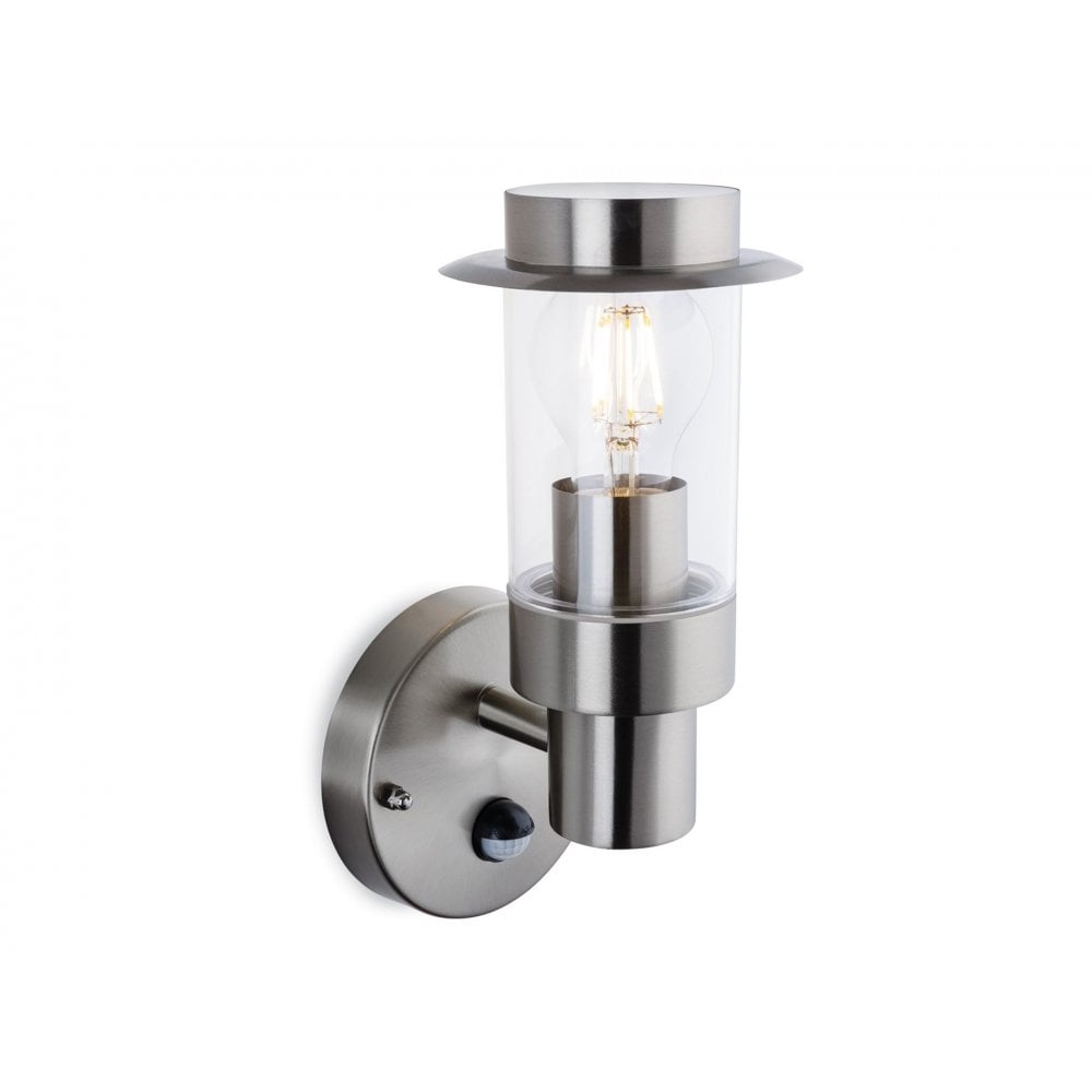 Darwin Wall Light with PIR in Stainless Steel
