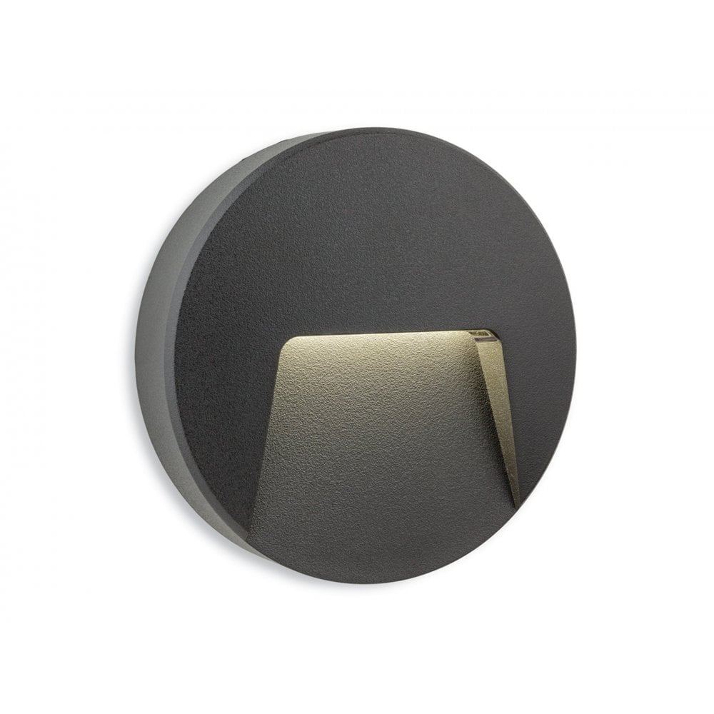 Golf LED Resin Wall & Step Light in Graphite Circular