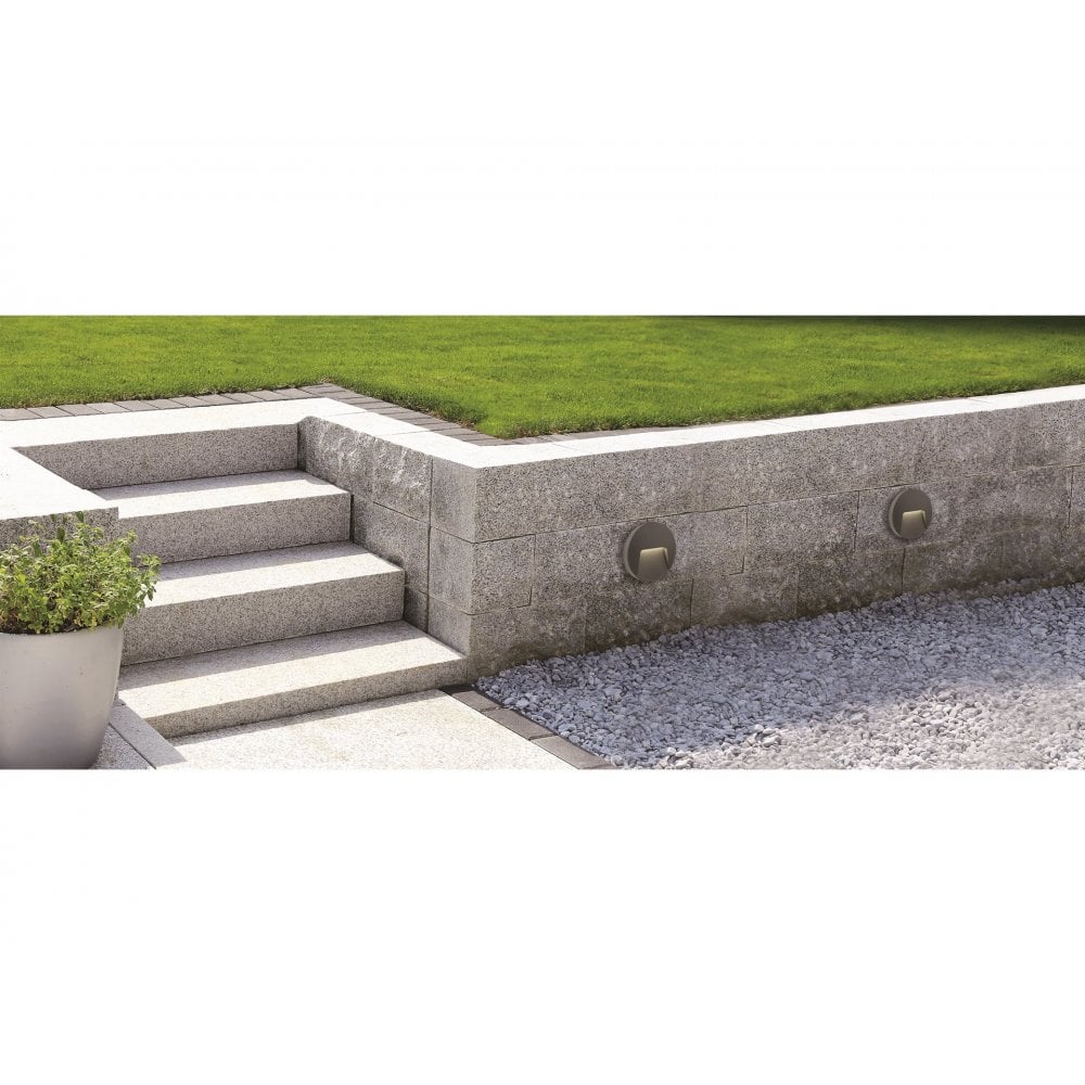 Golf LED Resin Wall & Step Light in Graphite Circular