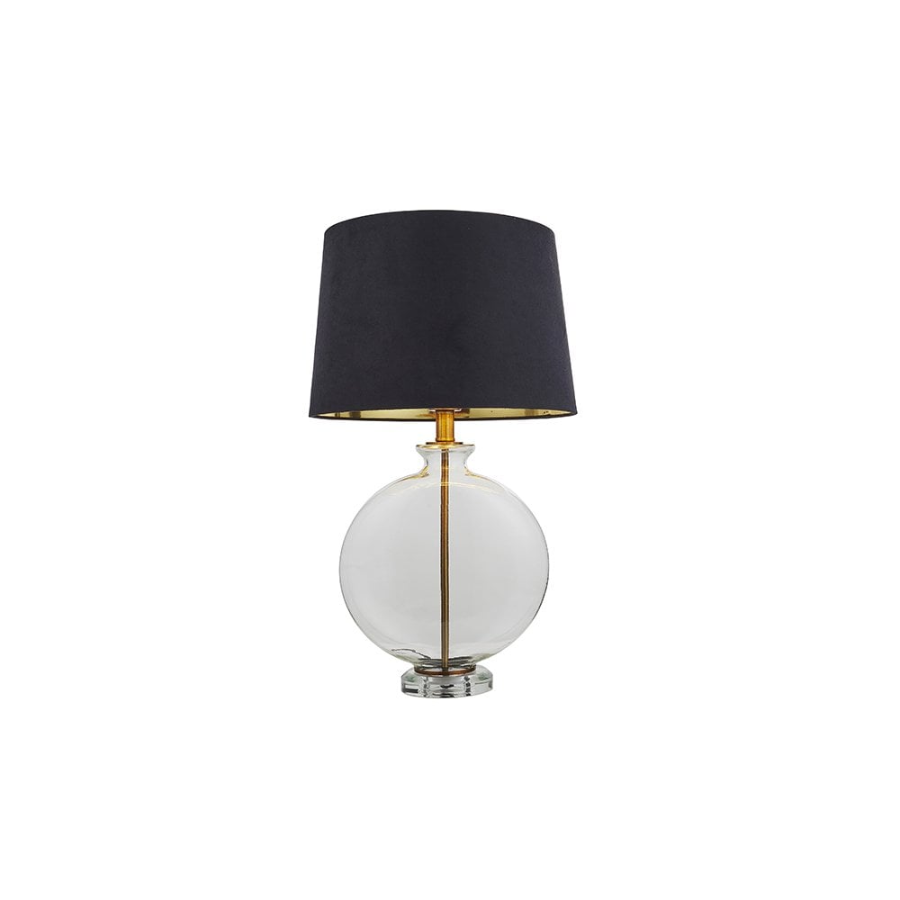 Gideon Glass Antique Brass Table Lamp C/W Shade