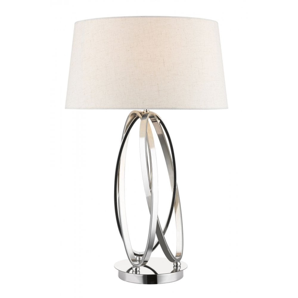 Trinity Table Lamp Polished Chrome With Shade