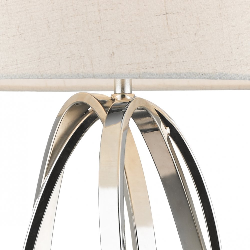 Trinity Table Lamp Polished Chrome With Shade