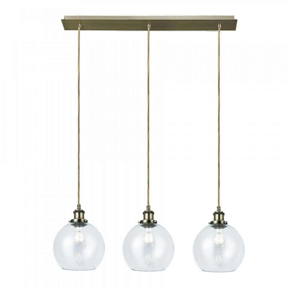 Lewis 3 Light Bar in Antique Brass