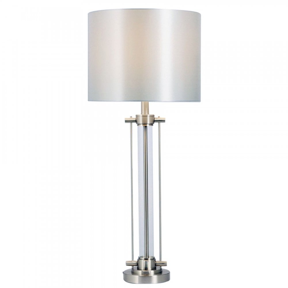Malone Satin Chrome Table Lamp C/W Shade