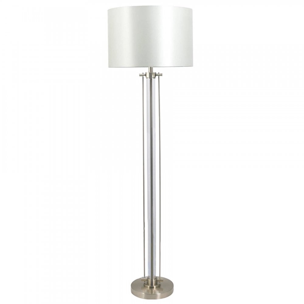 Malone Satin Chrome Floor Lamp C/W Shade